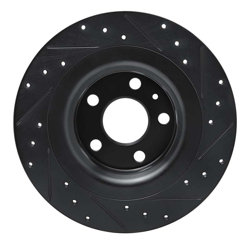 Volvo S60 Brake Rotor (1) - Rear Left - R1 Concepts - Drilled & Slotted - Black - `18-`25